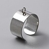 304 Stainless Steel Open Cuff Finger Ring Components X-STAS-WH0029-40B-P-1