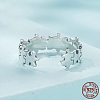Puzzle 925 Sterling Silver Adjustable Cuff Rings FS-WG2DCD2-01-4