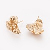 Brass Stud Earring Findings KK-O115-16G-1