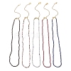 2.5MM Faceted Round Natural Tourmaline & Fluorite & Garnet & Obsidian & Lapis Lazuli Beaded Lariat Necklaces NJEW-JN05874-3