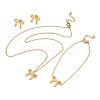 Bowknot PVD Vacuum Plating 304 Stainless Steel 
Stud Earrings & Necklaces & Bracelets Sets SJEW-Q001-02G-2