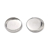 Non-Tarnish Flat Round 304 Stainless Steel Plain Edge Bezel Cups X-STAS-S028-28-2