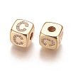Brass Micro Pave Cubic Zirconia Beads LS-KK-K238-16G-C-2