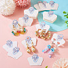 100Pcs Feather Printed Paper Jewelry Display Cards CDIS-TA0001-42-8