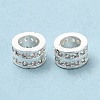 Rack Plating Brass Cubic Zirconia European Beads KK-R147-10S-3