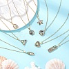 Natural Paua Shell Pendant Necklaces NJEW-JN05141-1