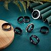 10Pcs Stainless Steel Grooved Finger Ring Settings STAS-UN0039-22D-6