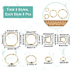 CHGCRAFT 32Pcs 4 Style Alloy Linking Rings FIND-CA0006-01-2