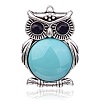 Halloween Owl Antique Silver Plated Alloy Resin Big Pendants PALLOY-J490A-02AS-1