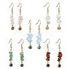 Natural & Synthetic Mixed Gemstone Chips Dangle Earrings for Women EJEW-JE05656-1