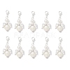 10Pcs Angel Alloy & ABS Imitation Pearl Pendants Decorations HJEW-JM04080-S-1