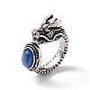 Dragon Head Natural Kyanite Cuff Rings RJEW-G273-03AS-04-4