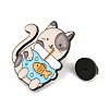 Funny Cat Drinking Fishbowl Enamel Pins JEWB-E044-02EB-03-3