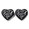 Food Grade Heart with Word Love Silicone Focal Beads LS-SIL-NH0001-01A-1