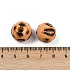 Painted Wood European Beads WOOD-F017-04F-3