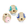 Brass Micro Pave Cubic Zirconia Beads ZIRC-A019-16G-B-1