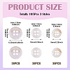 105Pcs 3 Styles Natural 4-Hole Freshwater Shell Buttons BUTT-TA0001-26-4