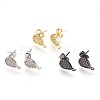 Brass Stud Earring Findings KK-P156-28-NR-1