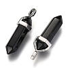 Natural Black Obsidian Double Terminated Pointed Pendants G-F295-04K-2