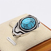 316L Surgical Stainless Steel and Synthetic Turquoise Finger Rings for Men FS-WG3E90C-24-1