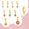 28Pcs 7 Colors Brass Enamel Dangle Leverback Earrings EJEW-AB00029-4