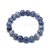 Natural Blue Spot Jasper Bead Stretch Bracelets X-BJEW-K212-A-039-2