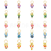 SUPERFINDINGS 5 Sets 5 Style Alloy Enamel Pendant Keychain KEYC-FH0001-39-1