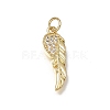 Brass Micro Pave Clear Cubic Zirconia Pendants KK-C262-22G-1