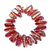 Electroplated Natural Quartz Crystal Beads Strands G-F800-F13-2