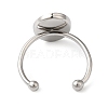 Non-Tarnish 304 Stainless Steel Open Cuff Ring Components STAS-I306-06B-P-3