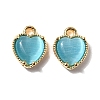 Heart Brass Charms KK-D024-02D-G-1