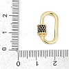 Oval Brass Micro Pave Cubic Zirconia Screw Carabiner Clasps KK-G522-47G-02-3