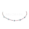 Lampwork Evil Eye & Glass Seed Beaded Necklaces NJEW-JN04376-5