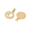 304 Stainless Steel Pave Natural White Shell Flat Round Pendant Necklaces STAS-R168-23G-02-2