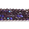 Transparent Electroplate Glass Beads Strands GLAA-F029-3mm-D04-1