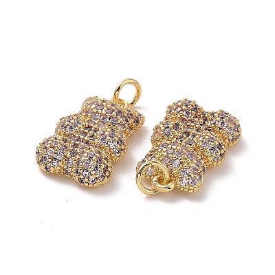 Brass Micro Pave Cubic Zirconia Pendants ZIRC-F134-23G-04-1