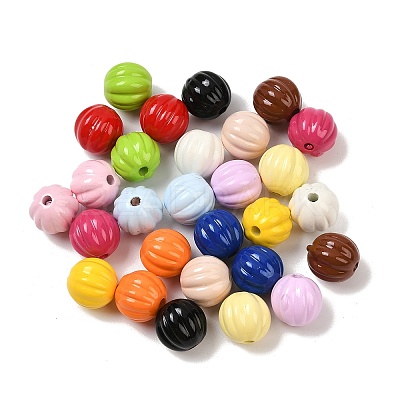 Baking Paint Opaque Acrylic Beads OACR-F014-02A-1