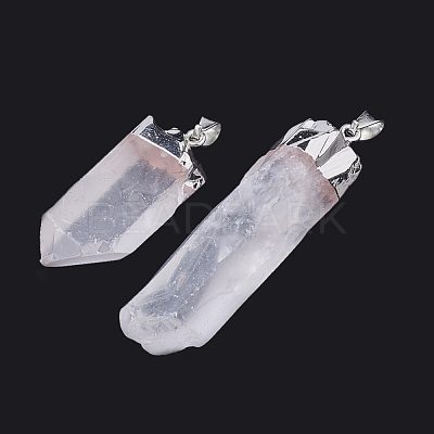 Natural Quartz Crystal Pointed Pendants G-S299-42-1