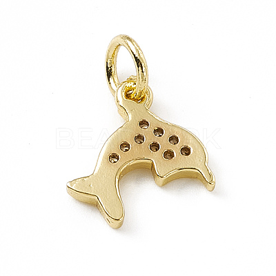 Brass Micro Pave Cubic Zirconia Charms ZIRC-F132-47G-1