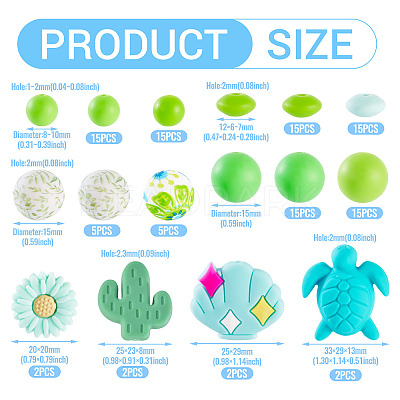 Summer Theme Food Grade Eco-Friendly Silicone Beads SIL-TA0002-72-1