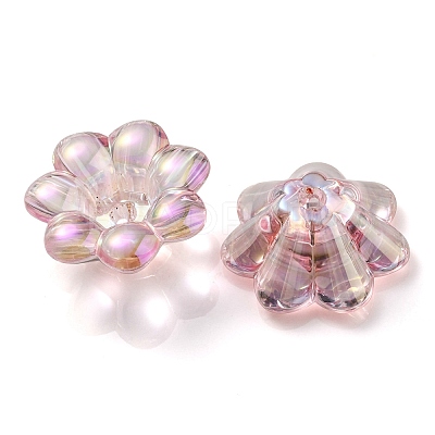 UV Plating Rainbow Iridescent Acrylic Beads OACR-P010-04B-1