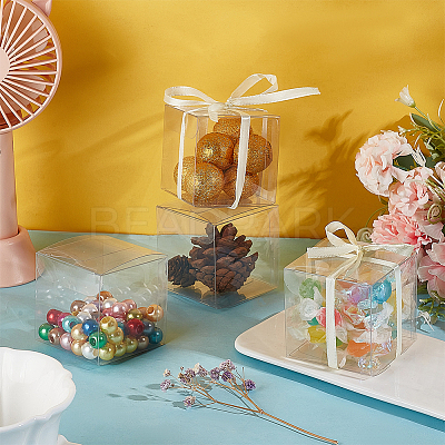 30Pcs Square Transparent Plastic PVC Box Gift Packaging CON-NB0002-17-1