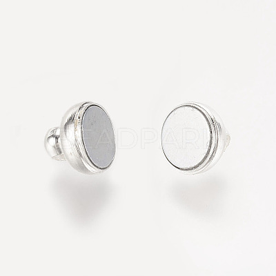 Brass Magnetic Clasps with Loops KK-H361-S-NR-1