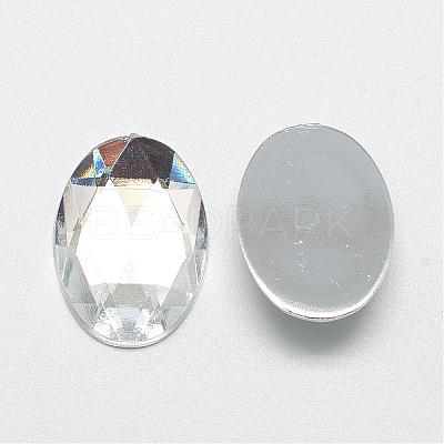 Acrylic Rhinestone Flat Back Cabochons GACR-Q011-20x30-02-1