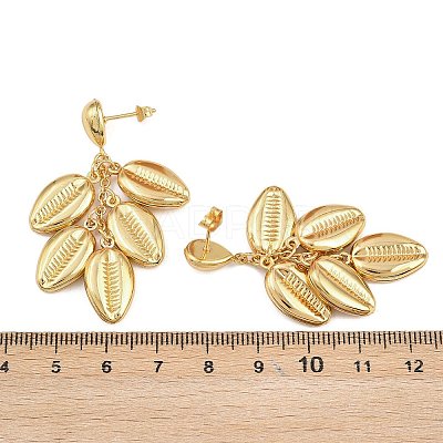 304 Stainless Steel Dangle Stud Earrings EJEW-P325-05E-G-1
