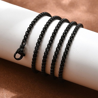 304 Stainless Steel Box Chain Necklaces NJEW-P244-01B-1