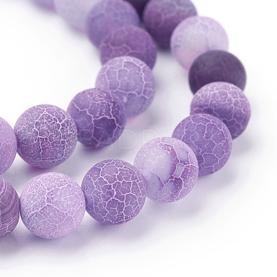 Natural Crackle Agate Beads Strands G-G055-8mm-8-1