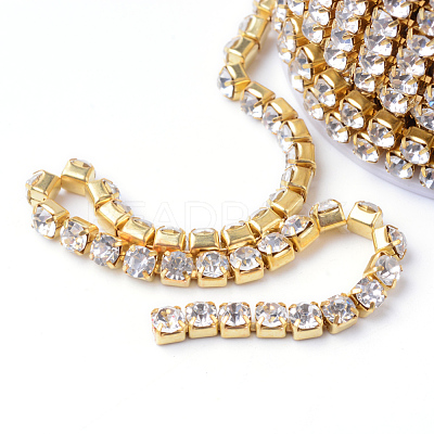 Brass Rhinestone Strass Chains CHC-T001-SS8-01C-1