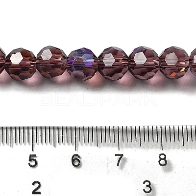 Electroplate Transparent Glass Beads Strands EGLA-A035-T8mm-L13-1