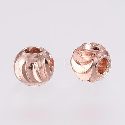 Brass Spacer Beads KK-G312-01RG-3mm-RG-1